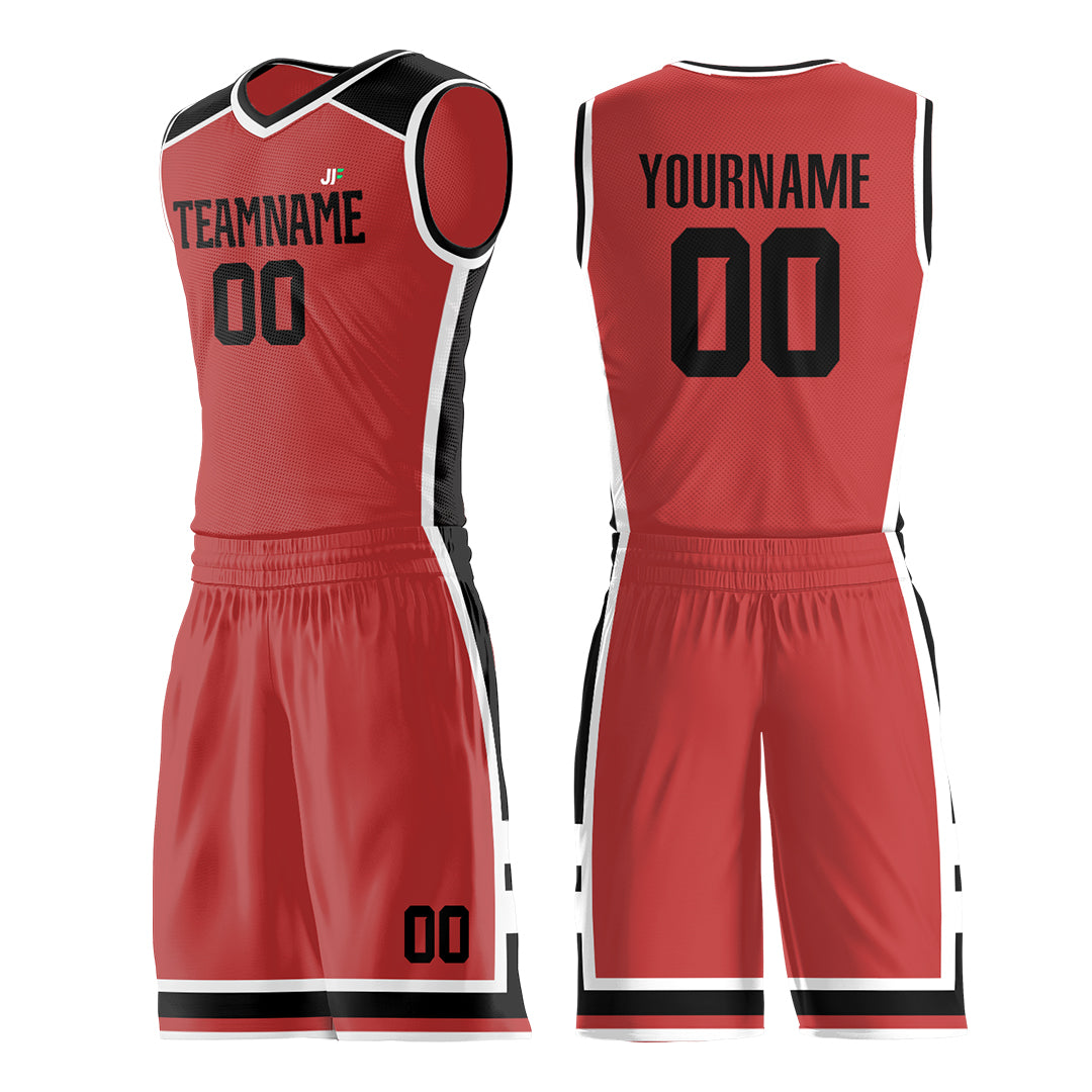 Custom Red Basketball Uniform Personailzed Printed Athletic Mesh Jersey