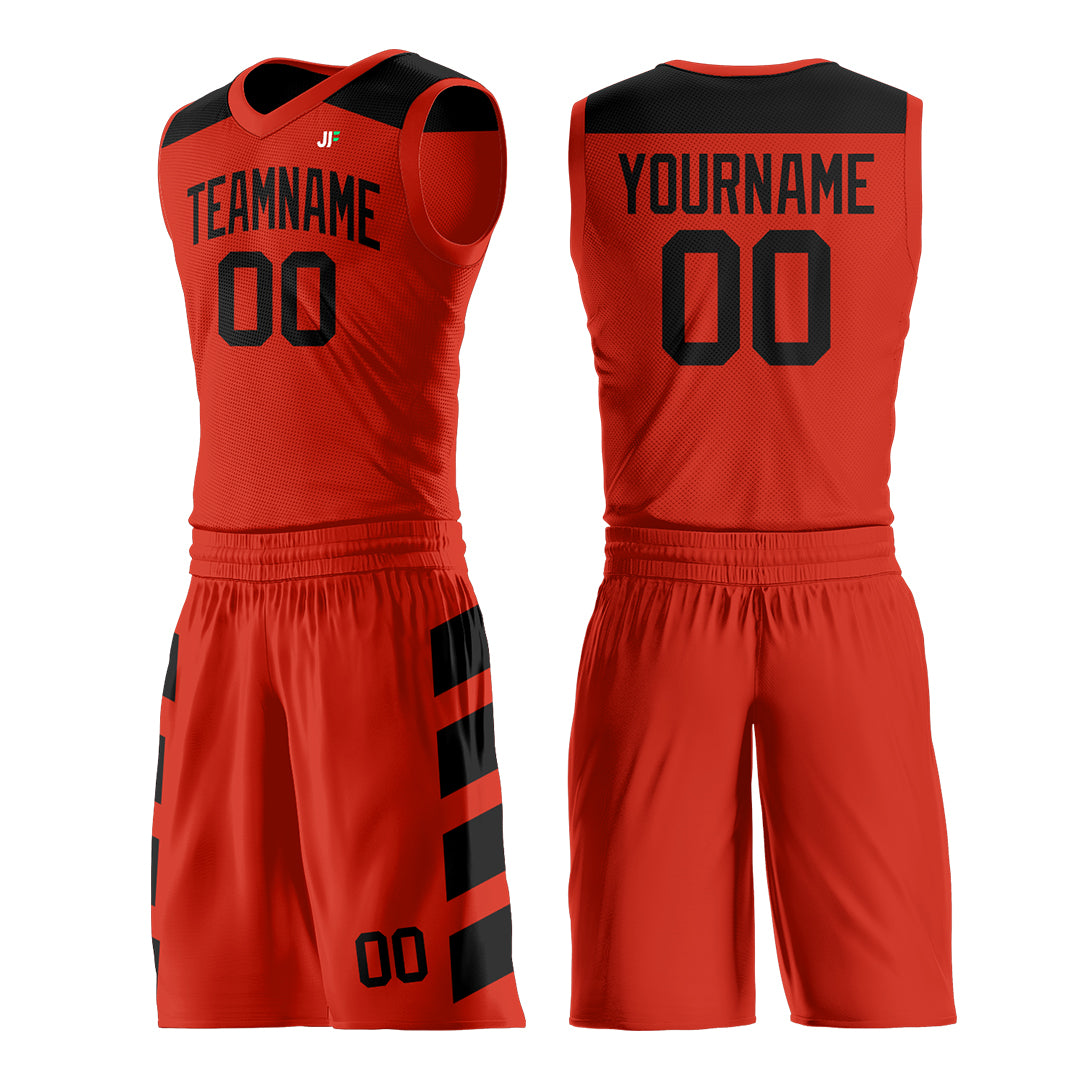 Custom Red Basketball Uniform Print Name Number Logo Mesh Jersey
