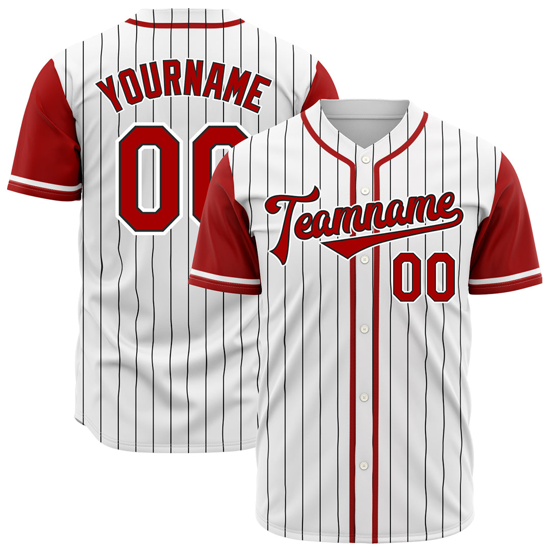 Custom Red Pinstripe Two Tone Authentic Vintage Baseball Jersey