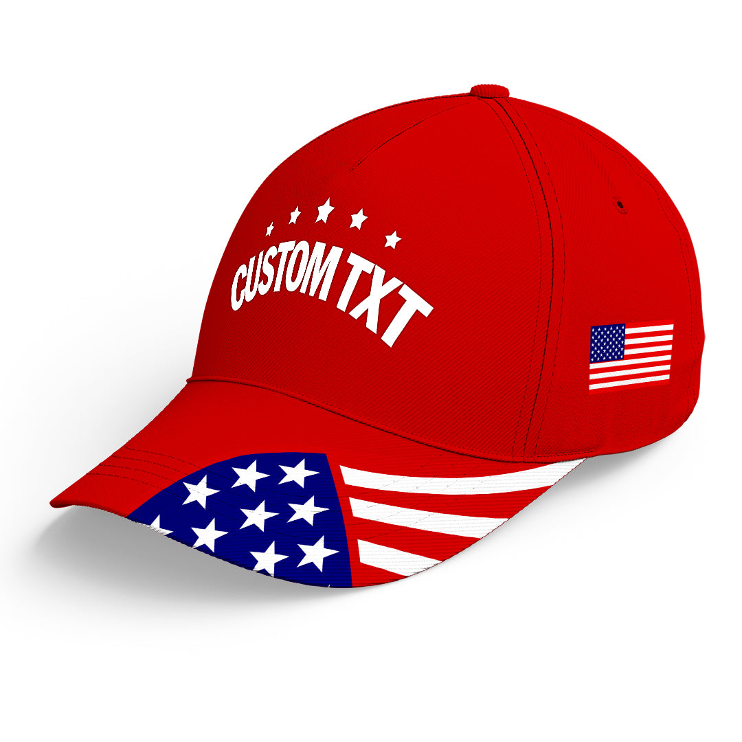 Custom Red Print Caps Personalized Logo Text Hat Ideal for Business Events Gifts
