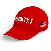 Custom Red Print Logo Text Adjustable Snapback Cotton Twill Hat