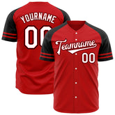 Custom Red Two Tone Fashion Baseball Jersey Authentic Button Down Vintage Shirt