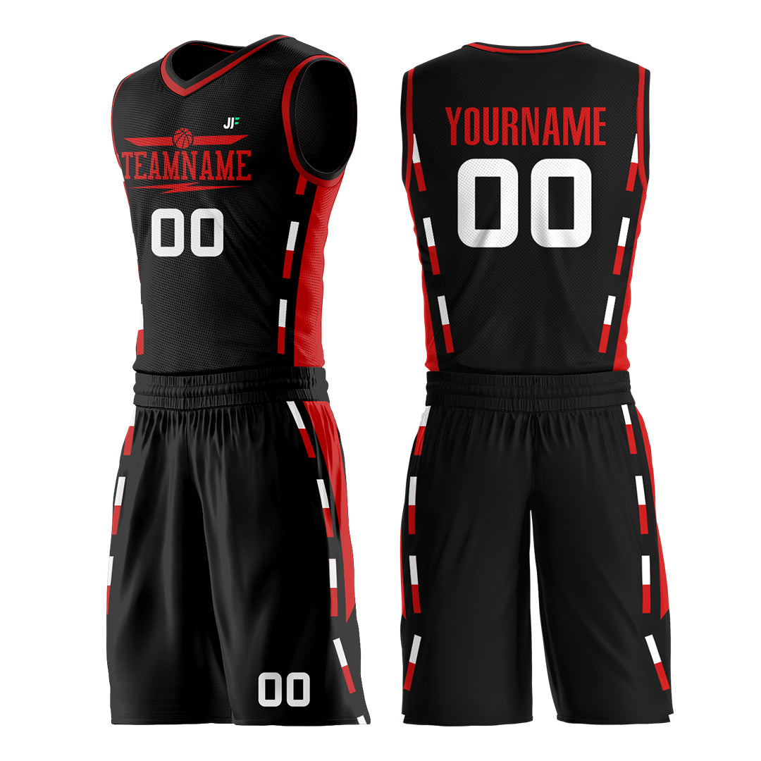 Custom Reversible Black Basketball Uniform Hip Hop Athletic Sports Shirts Mesh Jersey