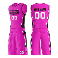 Custom Reversible Pink Basketball Uniform Hip Hop Athletic Sports Shirts Mesh Jersey