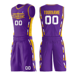 Custom Reversible Purple Basketball Uniform Hip Hop Athletic Sports Shirts Mesh Jersey