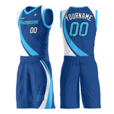 Custom Royal Basketball Uniform Print Athletic V Neck Mesh Jersey Design Your Own