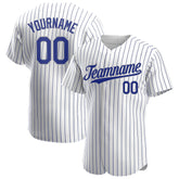 Custom Royal Pinstripe Baseball Jersey Stitched Authentic Button Down Vintage