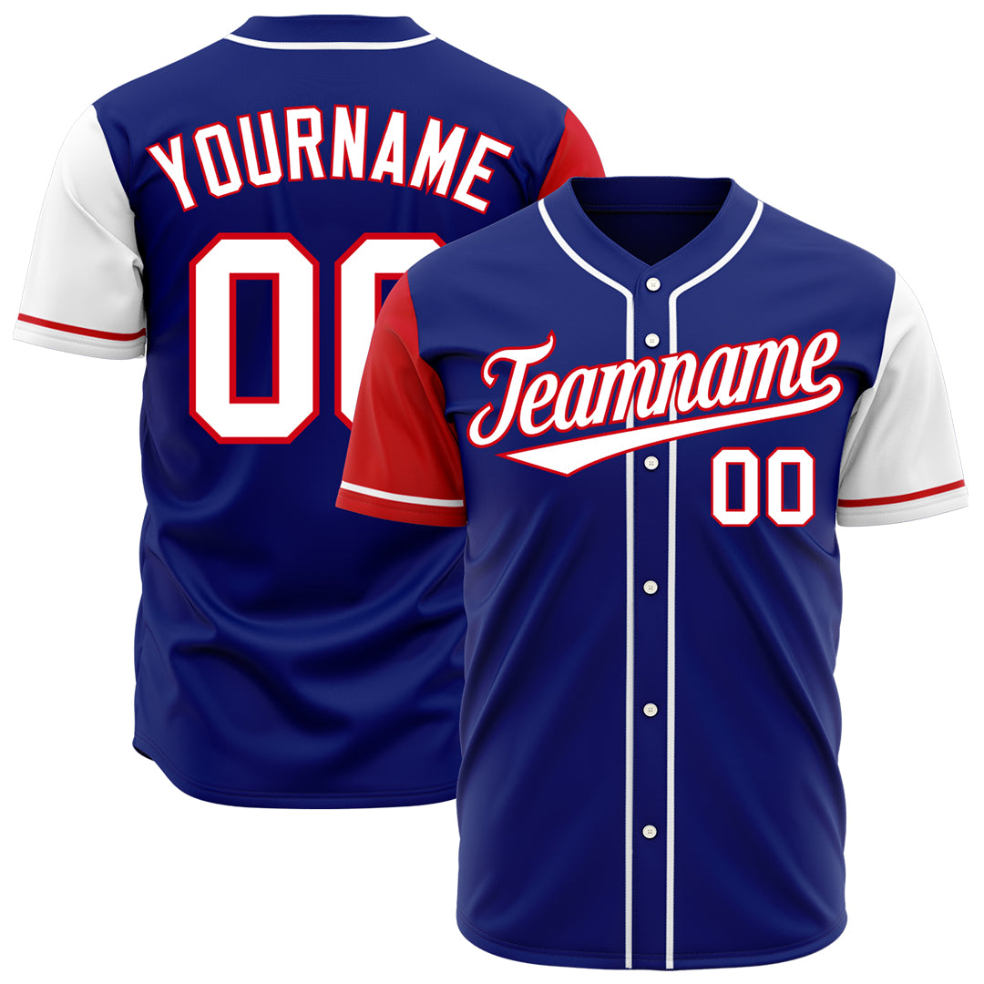 Custom Royal Two Tone Fashion Baseball Jersey Authentic Hip Hop Sportswear TShirt