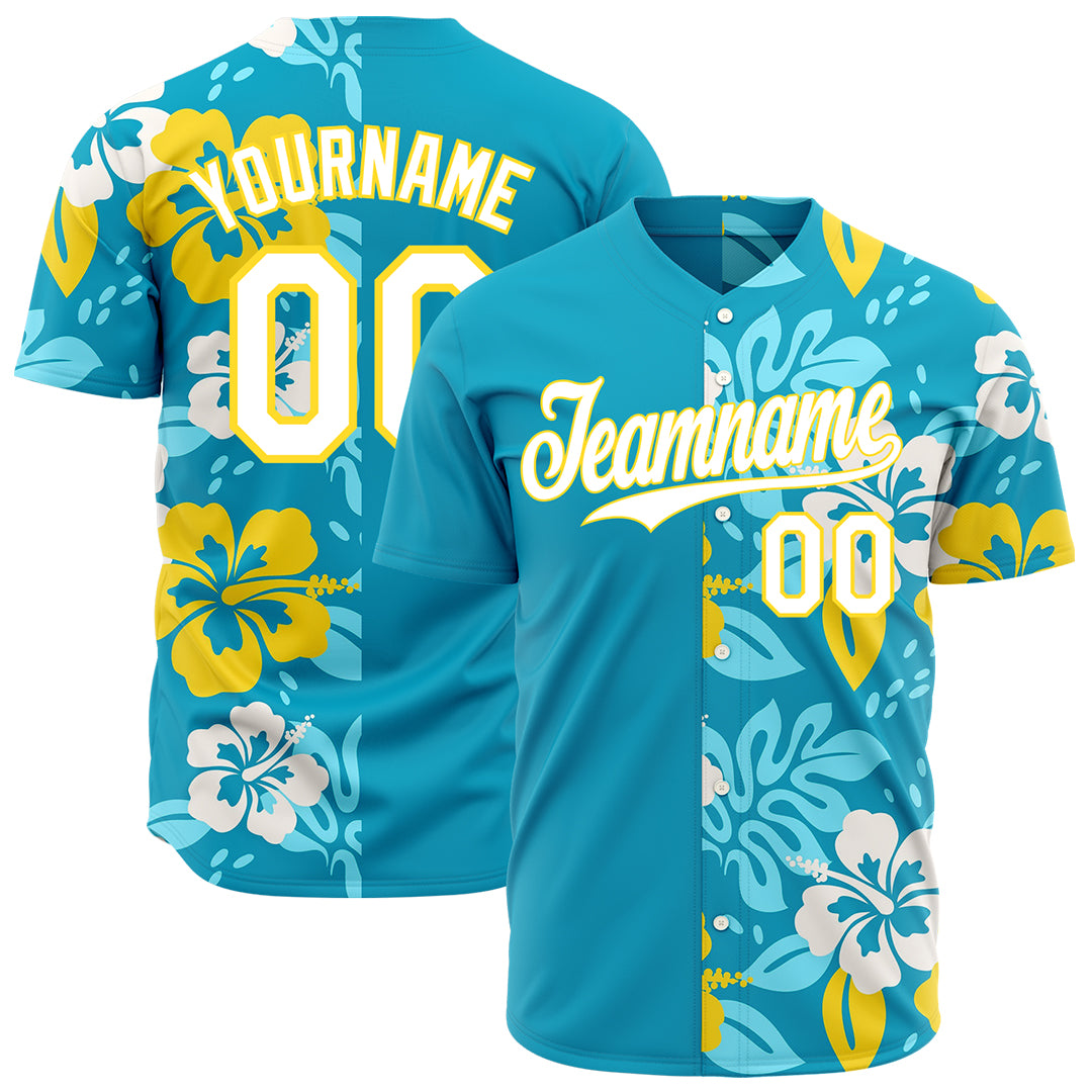 Custom Split Fashion Baseball Jersey Authentic Button Down Vintage Neck Shirt