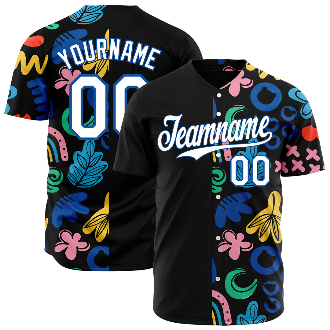 Custom Split Fashion Baseball Jersey Authentic Button Down Vintage Shirts