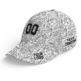 Custom White Baseball Cap Print Logo Text Adjustable Hat For Men Women