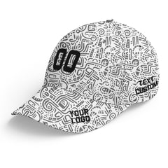 Custom White Baseball Cap Print Logo Text Adjustable Hat For Men Women