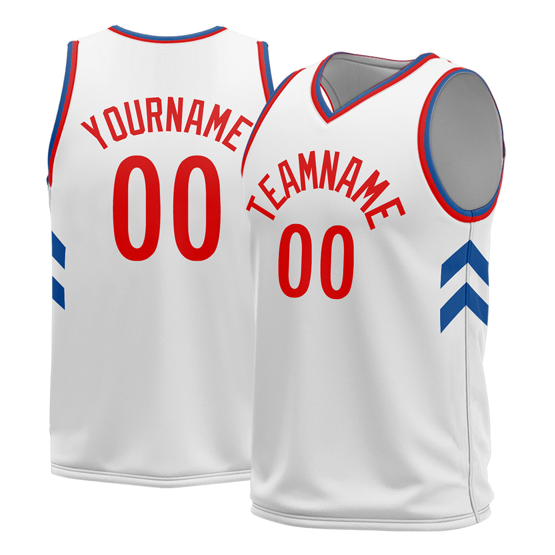 Custom White Basketball Jersey Athletic Sports Shirts For Aldult Youths