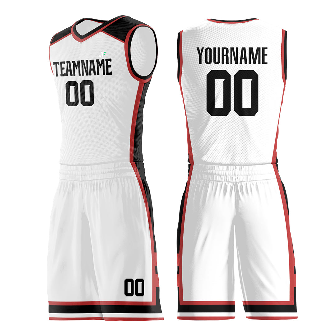 Custom White Basketball Uniform Personailzed Printed Athletic Mesh Jersey