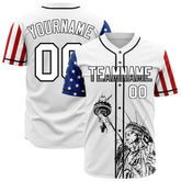 Custom White National USA Flag Two Tone Authentic Vintage Baseball Jersey