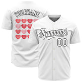 Custom White Valentine's Day Baseball Jersey Fans Special Edition Authentic Full Button Down Shirt