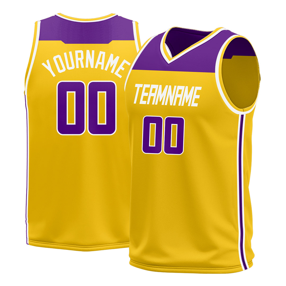 Custom Yellow Basketball Jersey Athletic Sports Shirts Design Your Own