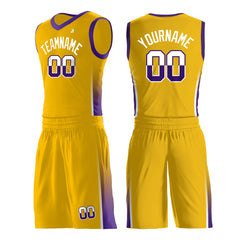 Custom Yellow Basketball Uniform Design Your Own Print Athletic V Neck Mesh Jersey Design Your Own