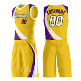 Custom Yellow Basketball Uniform Print Athletic V Neck Mesh Jersey Design Your Own