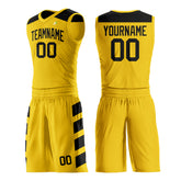 Custom Yellow Basketball Uniform Print Name Number Logo Mesh Jersey