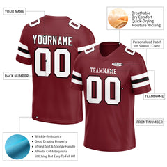 Custom Burgundy Football Jersey Print Name Number Logo American Special Fans Edition Design Shirts
