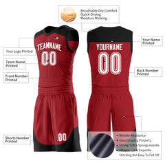 Custom Red Mesh Basketball Uniform For Adult Youth Fans Jersey