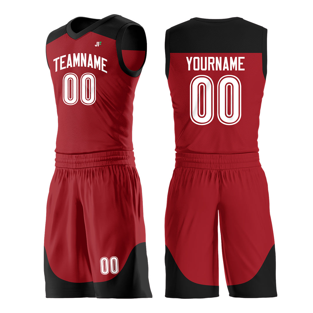 Custom Red Mesh Basketball Uniform For Adult Youth Fans Jersey