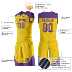 Custom Yellow Mesh Basketball Uniform For Adult Youth Fans Jersey