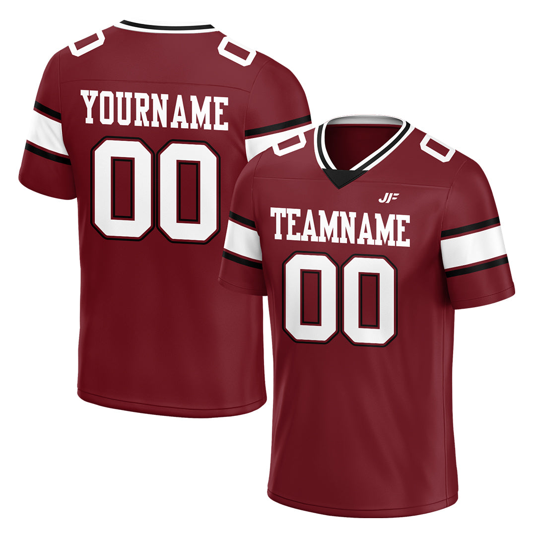 Custom Burgundy Football Jersey Custom Burgundy Football Jersey