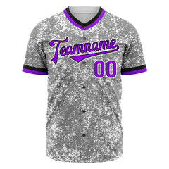 Custom Arctic Camouflage Personalized Blue Font Baseball Jersey Full Button Down Authentic Shirts