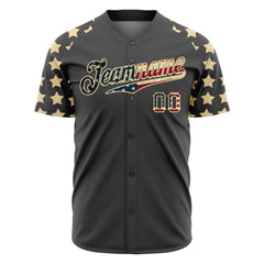 Custom Gray National USA Flag Two Tone Shirts Authentic Vintage Baseball Jersey