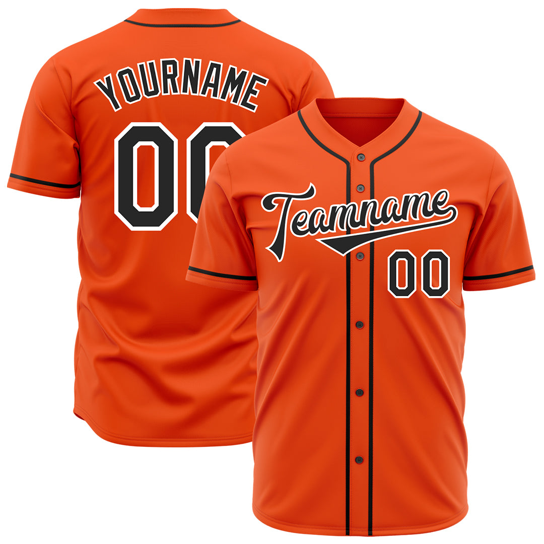 Custom Orange Baseball Jersey Custom Orange Baseball Jersey