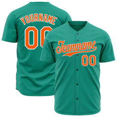 Custom Aqua Baseball Jersey Authentic Hip Hop Button Down Vintage Shirt