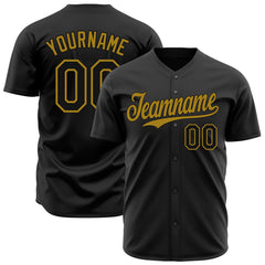 Custom Black Baseball Jersey Authentic Hip Hop Button Down Vintage Shirt
