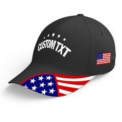 Custom Black Print Caps Personalized Logo Text Hat Ideal for Business Events Gifts