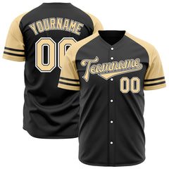 Custom Black Two Tone Fashion Baseball Jersey Authentic Button Down Vintage Shirt