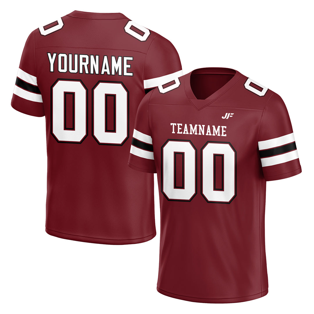 Custom Burgundy Football Jersey Print Name Number Logo American Special Fans Edition Design Shirts