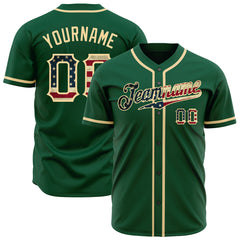 Custom Green National USA Flag Fans Special Edition Authentic Vintage Baseball Jersey