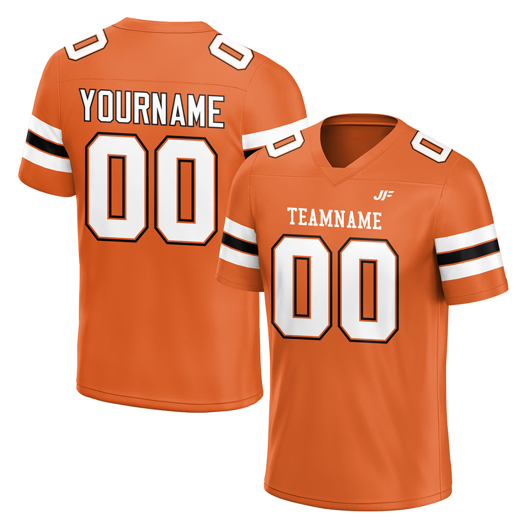 Custom Orange Football Jersey Print Name Number Logo American Special Fans Edition Design Shirts