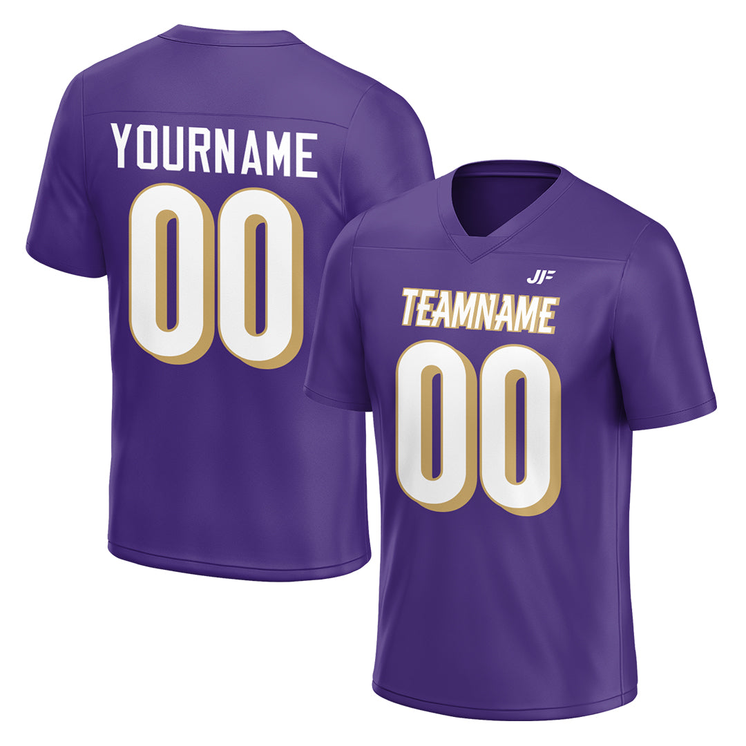 Custom Purple Football Jersey Athletic Special Fans Edition Design Casual Shirt