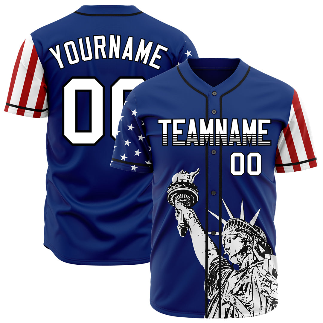 Custom Patriotic Baseball Jersey Custom Patriotic Baseball Jersey