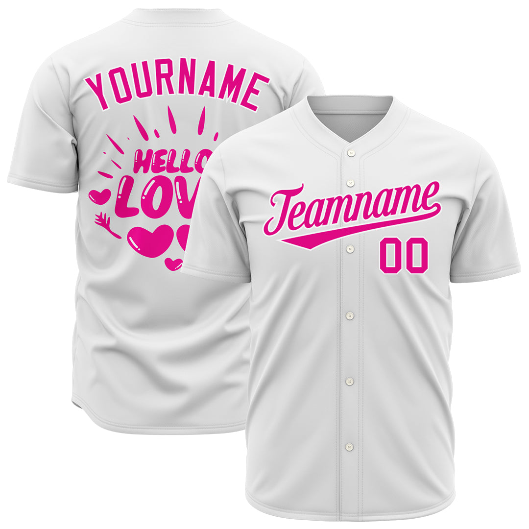 Custom White Valentine's Day Baseball Jersey Fans Special Edition Authentic Shirt Custom White Valentine's Day Baseball Jersey Fans Special Edition Authentic Shirt